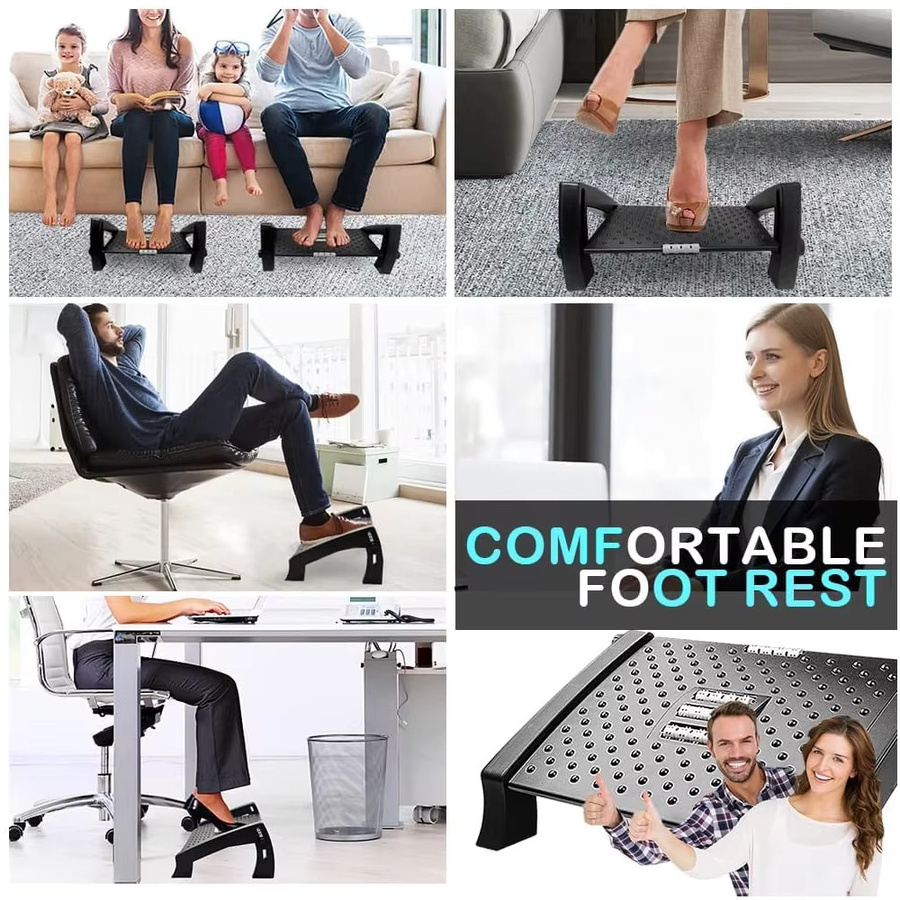 Ergonomische Fußstütze von YQQGD mit Massagerollen für Büro und Home Office in Schwarz oder Grau - Bild 6