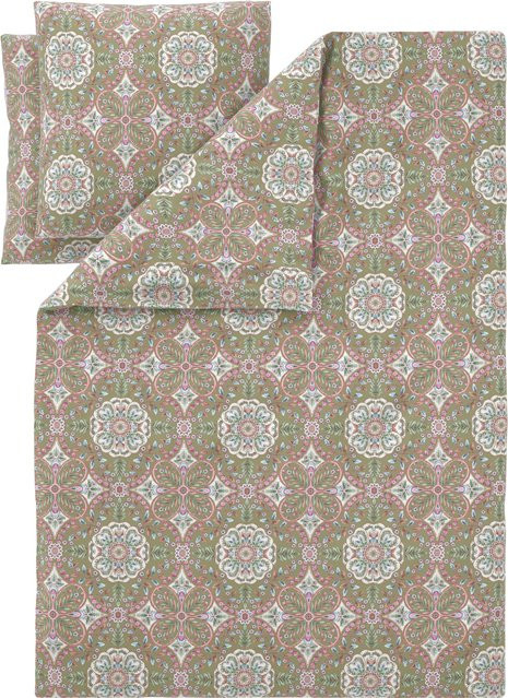 LIVARNO Mako-Satin Bettwäsche Set Ornament mit Reißverschluss, B/H: 200 x 220 cm, 2x Kissenbezug 80 x 80 cm - Bild 1