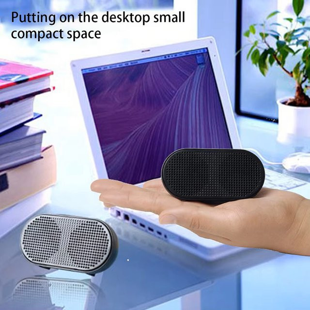 AyeBeau Mini-Lautsprecher Stereo-Set in Schwarz für Computer, PC und Laptop - Bild 1