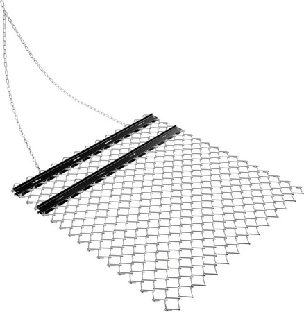 Wiltec Wiesenegge Schleppegge für Rasentraktor in Schwarz aus Stahl, B: 155 cm, H: 123,5 cm