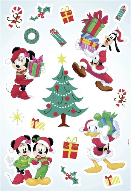 Komar Deko-Sticker Mickey Christmas Presents, Mehrfarbig, Breite: 50 cm, Höhe: 70 cm - Bild 1