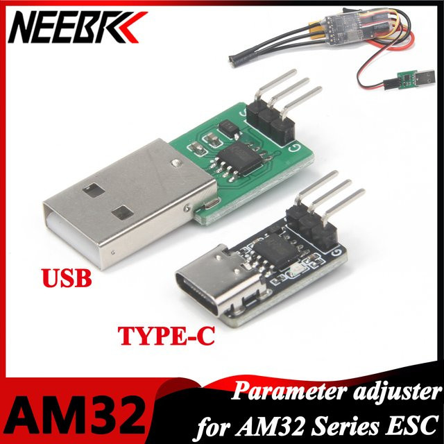 Hot RC USB und Typ C Link Programmierer Adapter für AM32 ESC 40A 45A 65A 80A Firmware Upgrade RC Auto Crawler Drone MN Axial TRX4 SCX10 - Bild 1