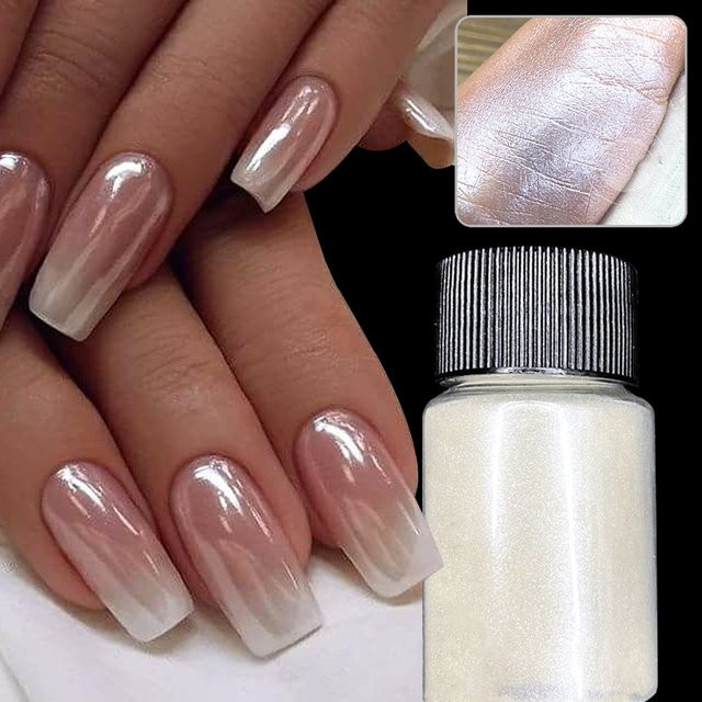 MingLee Nagelpigment Glitter Aurora, Weiß, 10 g, Unisex - Bild 1