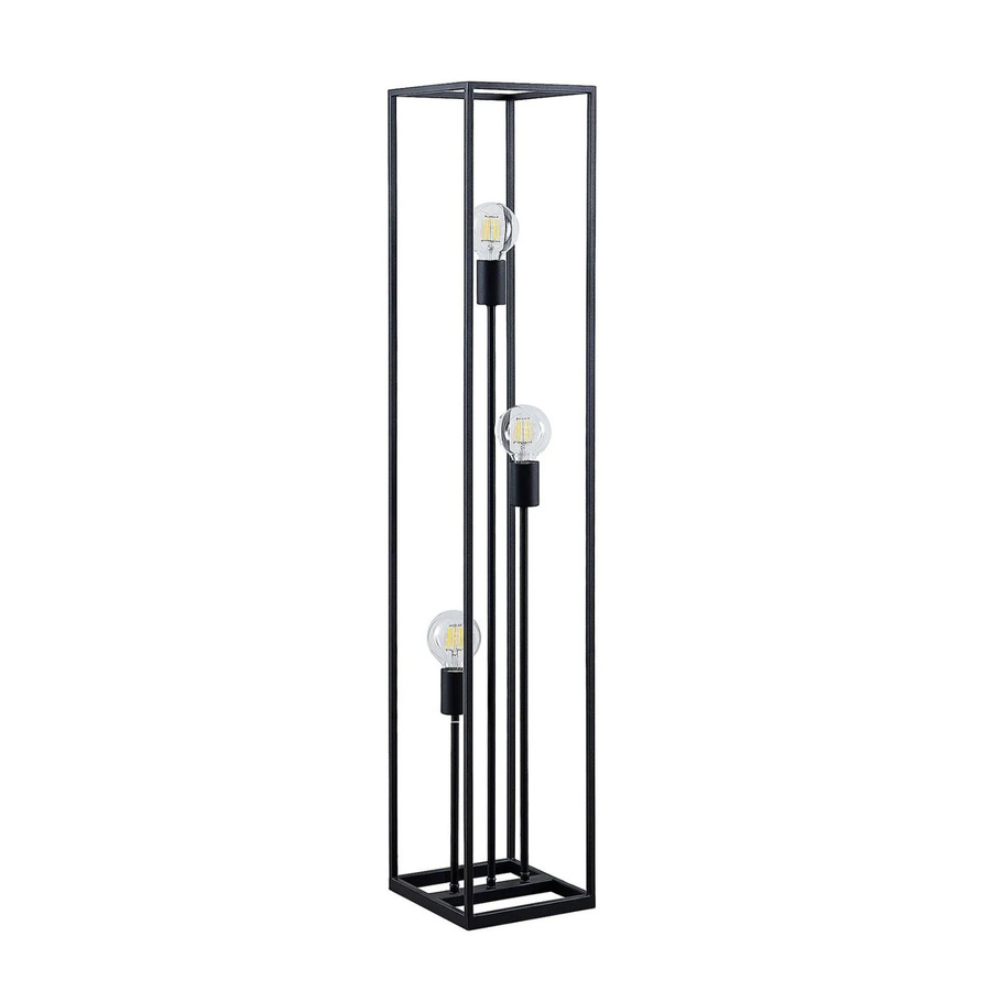 Lindby Stehlampe Krisha Schwarz aus Metall, 3-flammig, Retro Vintage Antik, E27, Höhe: 180 cm, Breite: 22 cm, Tiefe: 22 cm - Bild 2