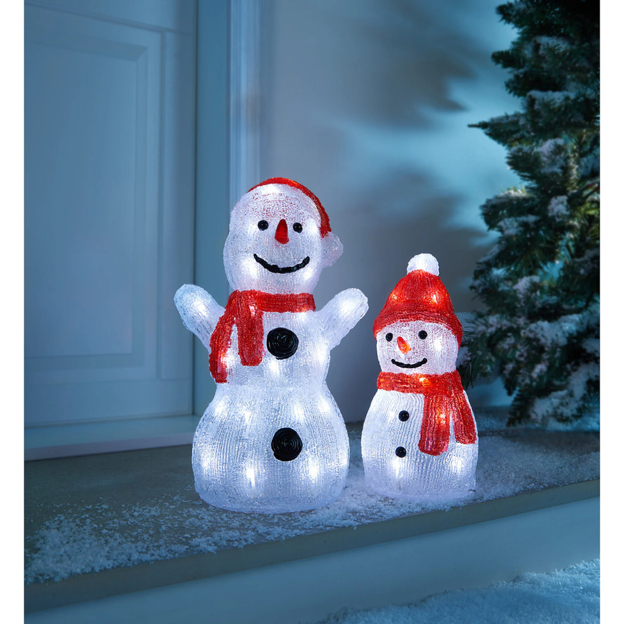 LED-Dekofigur Schneemann von viva domo in Weiß und Mehrfarbig für deine Weihnachtsdekoration - Bild 2