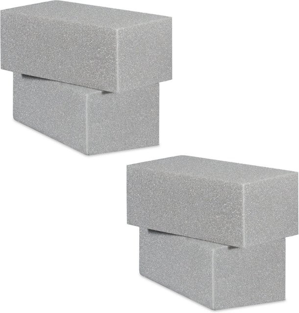 Relaxdays Steckschaum 4er Set Grau, zuschnittfähig, B/H/T: 22,5 x 8,0 x 10,5 cm - Bild 1