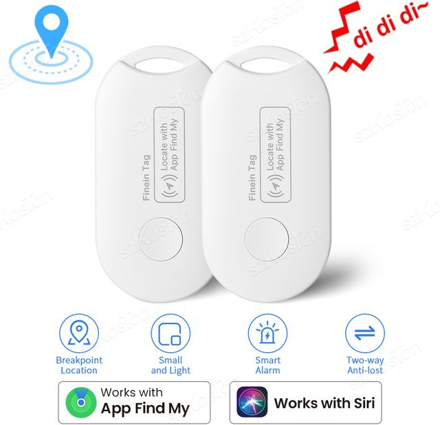 SZKOSTON Smart Tag Mini GPS Tracker in Weiß, kompatibel mit der iOS Find My App zur Verlustprävention für Schlüssel, Geldbörse, Auto und Gepäck - Bild 1