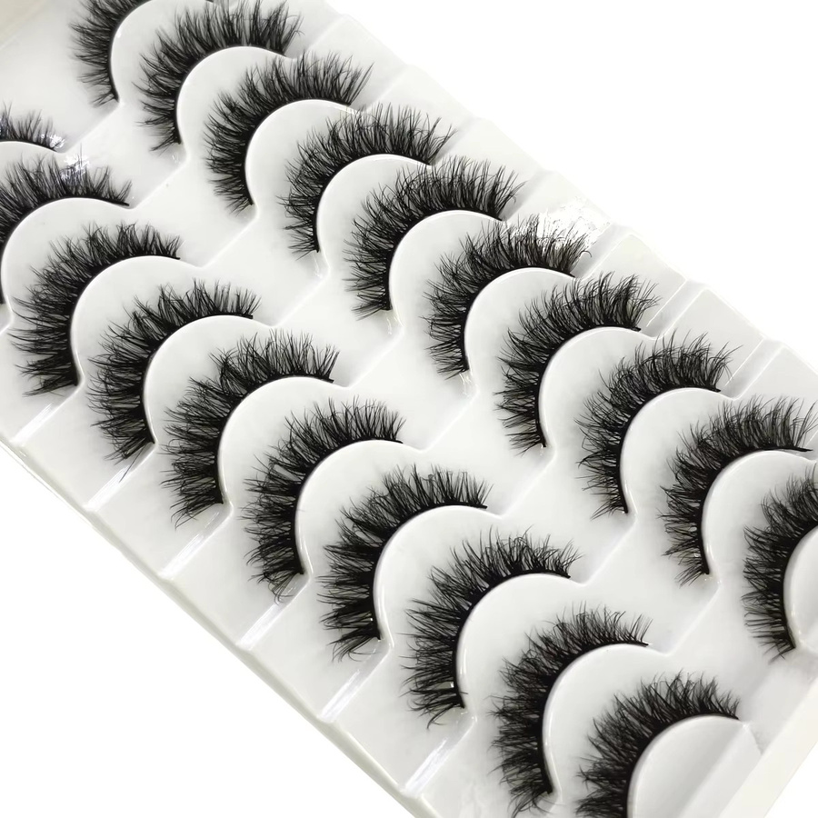 HBZGTLAD 3D Fake Lashes, 10 Paar, Black, Unisex - Bild 5
