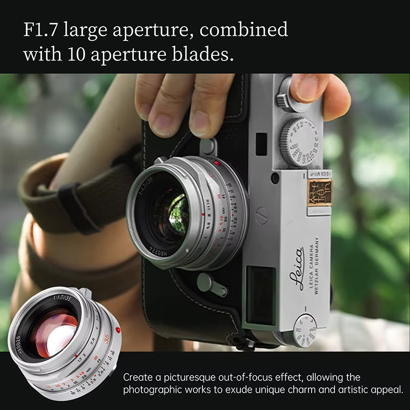 7Artisans 35mm F1.7 Vollformat Objektiv mit großer Blendenöffnung in Silber für Leica M-Bajonett - Bild 3