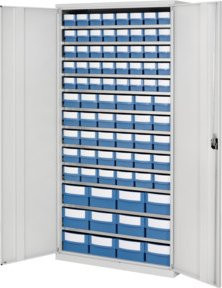 Kappes Systemschrank Mod. 4 mit Volumenregalkasten in Taubenblau und Grau aus kunststoffbeschichteter Stahlblechkonstruktion, H x B x T: 195 x 50 x 50 cm - Bild 1