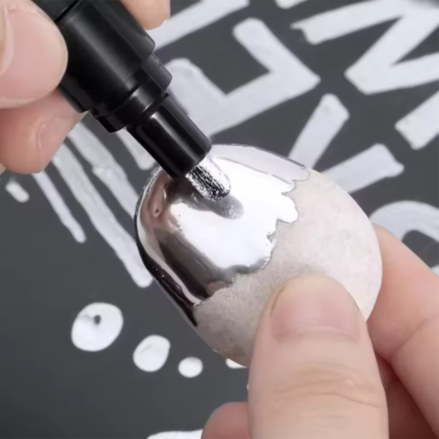Kissbuty Chrom-Spiegelmarker Set mit 2 mm Spitze, permanente Marker in Gold und Silber für Modellbau und Heimwerkerprojekte - Bild 2