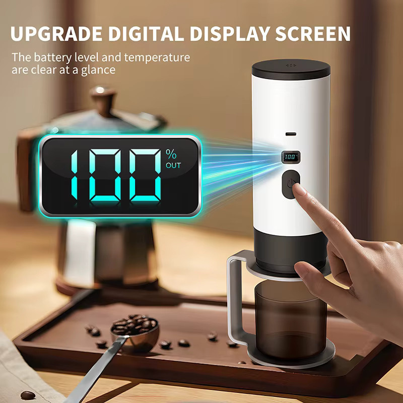 JFBONIN 3-in-1 Tragbare Elektrische Kapsel-Kaffeemaschine mit 7800mAh Akku für Reisen und Camping in Schwarz oder Weiß - Bild 4