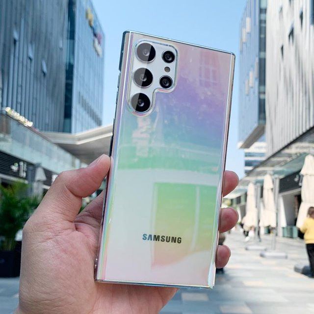 Laser-Farbverlauf Klare Schutzhülle für Samsung Galaxy S25 S24 S23 S22 S21 S20 Ultra Plus FE Note 20 A73 A53 A33 A13 in Bunt Regenbogen-Design - Bild 1