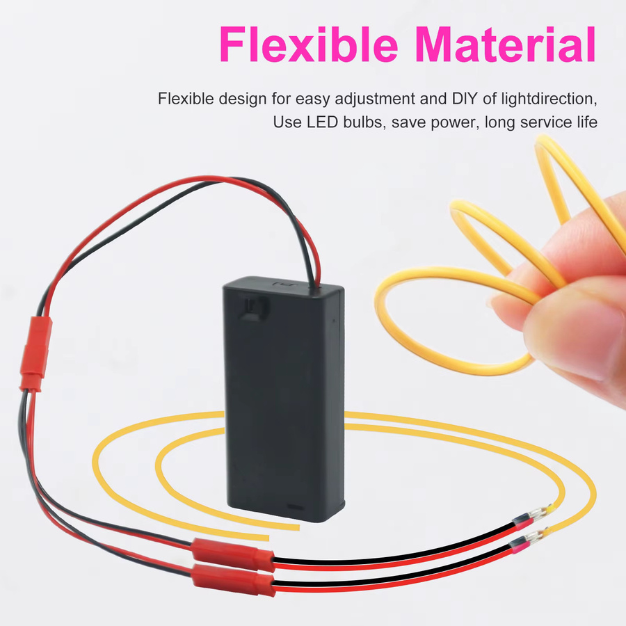 GAHADA RGB LED-Filament Neon Flex Set mit 2AA-Batteriekasten, biegsam 360 Grad, Schwarz, Länge: 110 mm bis 300 mm - Bild 5