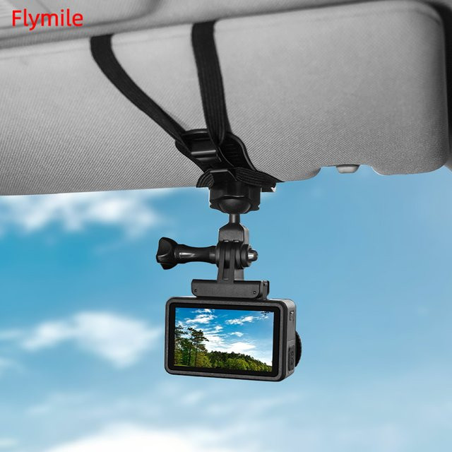 Flymile Auto Sonnenblende Halterung VLOG Kamera Halterung für GoPro 13 12 11 10, Insta360 X5 X4 und DJI Action 5 Pro, Schwarz - Bild 1