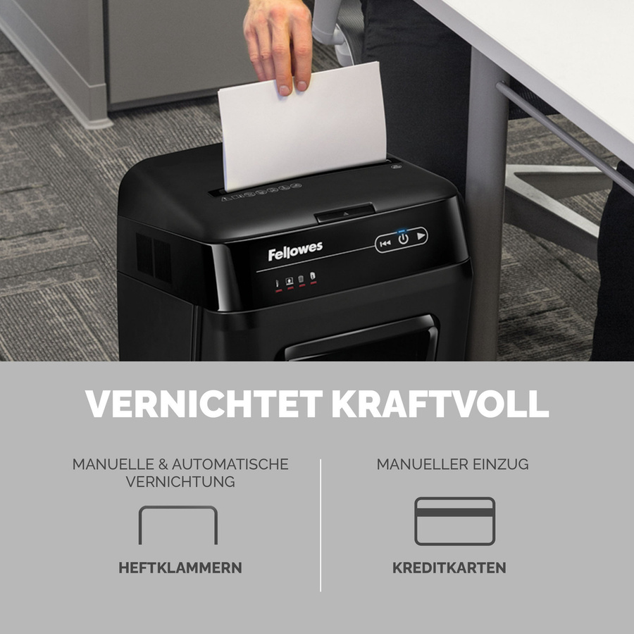 Fellowes AutoMax 200M Aktenvernichter in Schwarz für Papier und Kunststoff - Bild 2