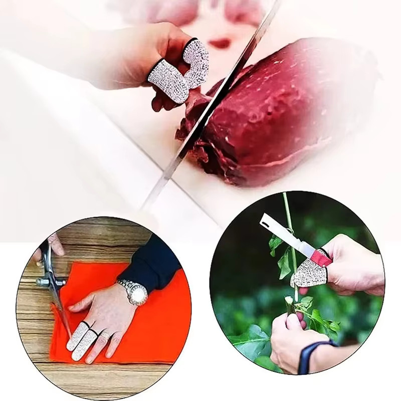 10er Set Anti-Cut Fingerabdeckungen in Grau als flexible Schutzhüllen für deine Finger beim Arbeiten in der Küche - Bild 3