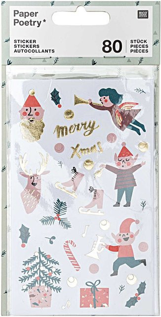 Rico Design Paper Poetry Sticker Jolly Christmas Classic, 4 Blatt - Bild 1