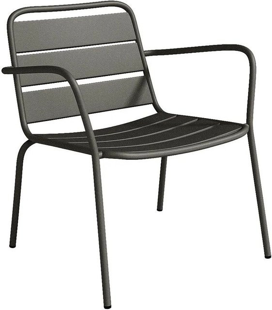 Vente-unique Gartensessel Mirmande aus Metall in Anthrazitgrau, stapelbar, Breite: 60 cm - Bild 1