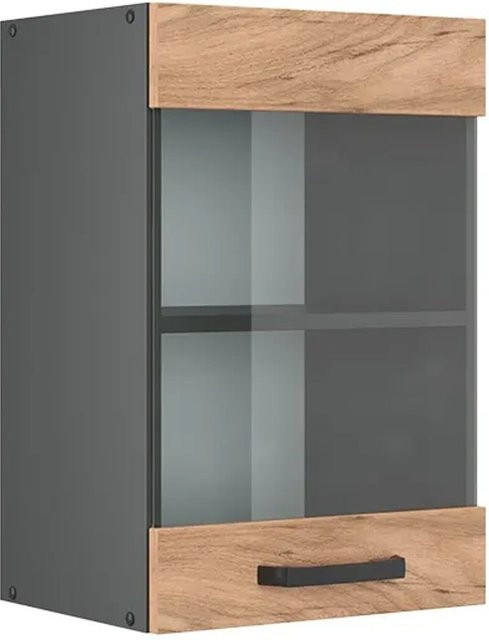 Vicco Küchenglasschrank R-Line Glashängeschrank Goldkraft Eiche/Anthrazit B: 40 cm, H: 60 cm, T: 31 cm - Bild 1