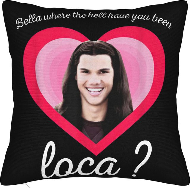 Bella, wo zum Teufel warst du Loca Kissenbezug von ZX Blanket, Schwarz, B/B: 45 x 45 cm - Bild 1