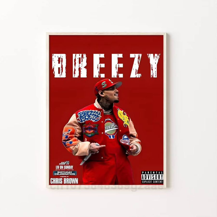 Kayou Chris Brown Rapper Poster Kunstdruck im Anime-Stil, Mehrfarbig, Papier, B: 15,0 cm, H: 10,0 cm - Bild 6