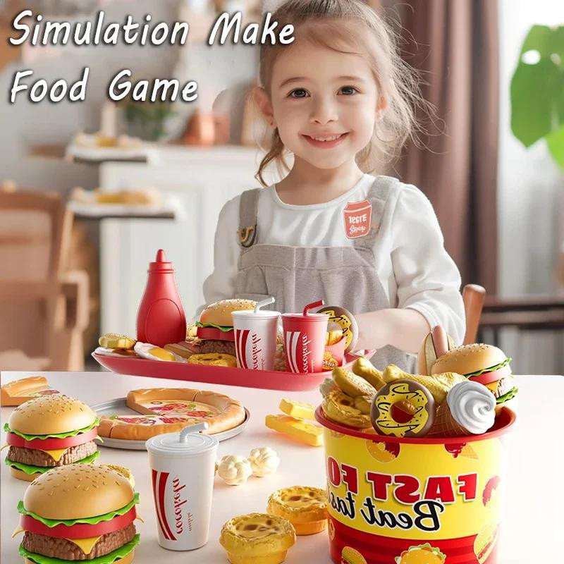 Yiran toy Kochraum Spielzeug-Set Simulation Hamburger Pizza Pommes ab 0-3 Jahre - Bild 4