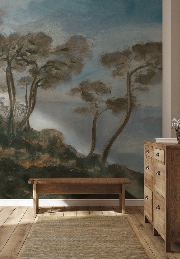 Isidore Leroy Wandtattoo Mural Les Landes - Jour in Blau, Grün und Multicolour - Bild 1