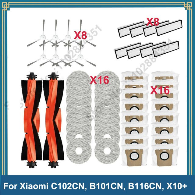 Ersatzteil-Set für Dreame L10s Ultra und S10 Pro sowie Xiaomi Mijia Omni 2 C102CN, B101CN, B116CN, X10 mit Hauptseitenbürste, Hepa-Filter, Mopp und Staubbeutel - Bild 1
