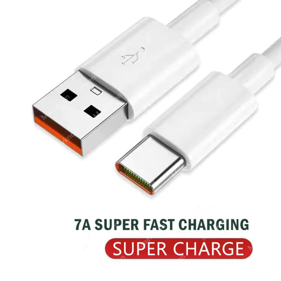 USB-C Superschnelles Ladekabel 100W 7A in Weiß für Android, Xiaomi, Huawei, Samsung und Oppo als USB auf Typ-C Datenkabel - Bild 4