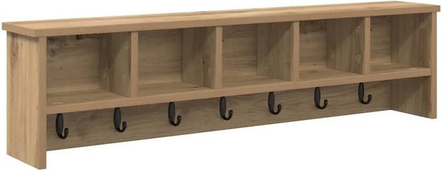 vidaXL Wandmontierter Kleiderständer Artisan-Eiche, Braun, B/H/T: 100 x 26 x 16 cm - Bild 1