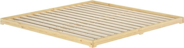 Erst-Holz Futonbett aus Kiefer Massivholz in Beige mit Rollrost Modell 47, B/T/H: 200 x 200 x 205 cm - Bild 1