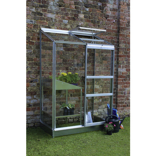 Halls Gewächshaus Altan 2 mit 2 Sektionen aus Blankglas in Silber, B/T: 132 x 69 cm - Bild 3