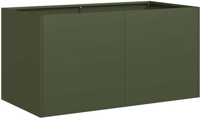 vidaXL Pflanzkübel aus kaltgewalztem Stahl in Olivgrün, B/T/H: 80 x 40 x 40 cm - Bild 1