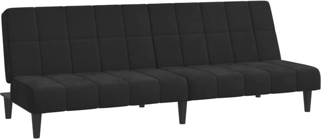 vidaXL Schlafsofa 2-Sitzer Click-Clack aus Samt in Schwarz mit Holzrahmen - Bild 1