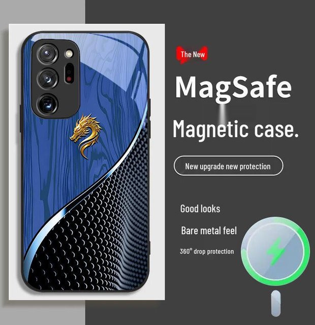 Samsung Handyhülle mit Drachenholzmaserung und magnetischer Absorption in Blau für S11, S20 FE, S21, S22 PRO und S23 - Bild 1
