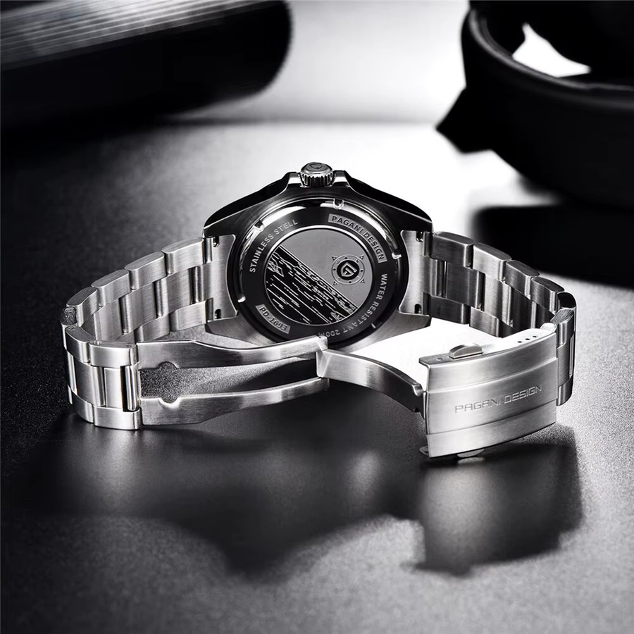 PAGANI DESIGN Armbanduhr, GMT, Automatik, Edelstahl, Schwarz, Herren - Bild 5