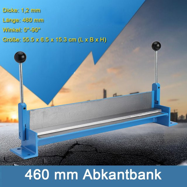 Manuelle Blechbiegemaschine aus Gusseisen in Blau für HVAC und Autoreparatur, 460 mm, verstellbar von 0-90 Grad - Bild 1