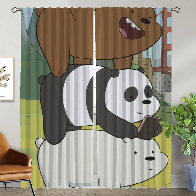 We Bare Bears Halloween Vorhänge für dein Wohnzimmer, 2 Paneele, Mehrfarbig, Breite: 50 cm, Höhe: 70 cm - Bild 1