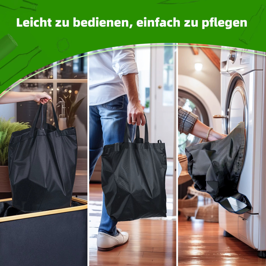 GREELUE Pfandflaschen Sammelbehälter mit Deckel, 140L Aufbewahrung für die Küche, Beige oder Schwarz, B: 68,0 cm, T: 56,5 cm, H: 2,0 cm - Bild 5