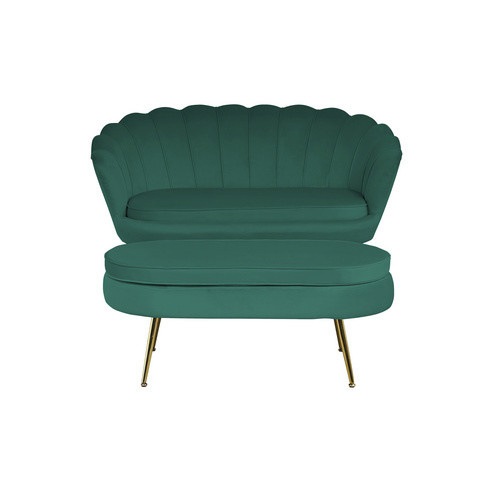SalesFever Muschelsofa mit Samtbezug in Grün und Goldfarben, Höhe: 78 cm - Bild 3