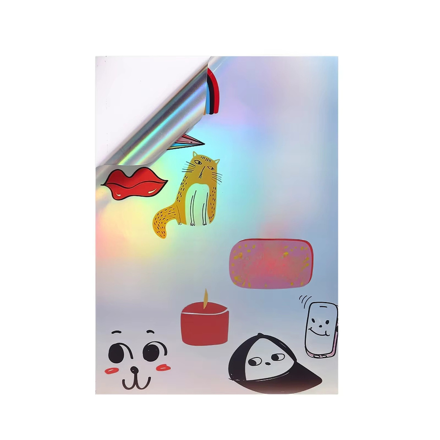 10 Blatt holografisches Vinyl-Aufkleberpapier mit Regenbogenstern-Effekt für Tintenstrahldrucker, Multicolour - Bild 1