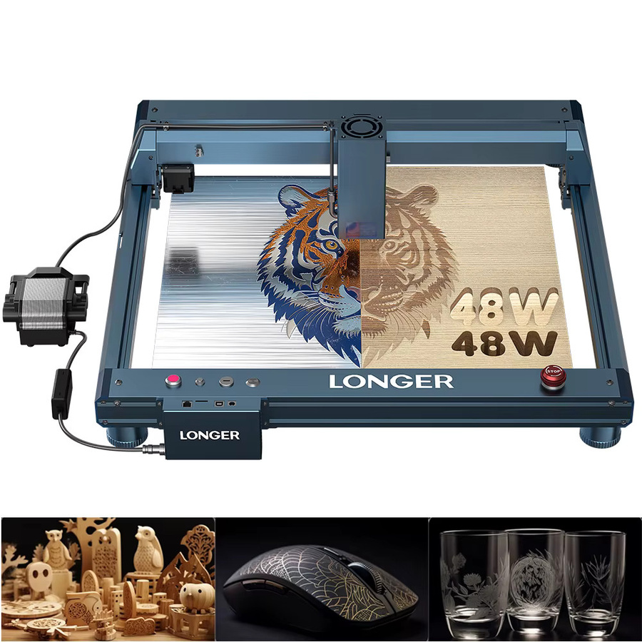 LONGER B1 40W Laserschneider und Lasergravierer mit Air Assist und WiFi, Hochpräzise CNC Diodenlaser Gravur- und Schneidemaschine für Holz, Leder und Acryl, Arbeitsbereich: 45 x 44 cm - Bild 5