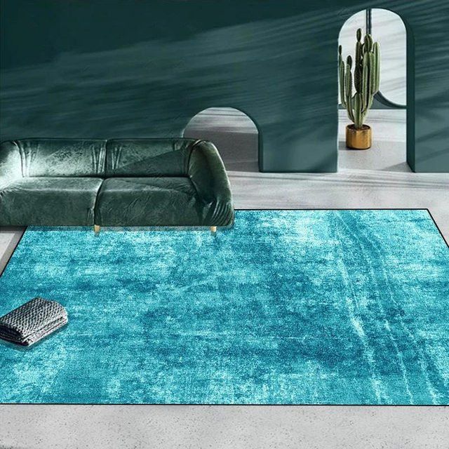 Wucifang Jewelry Weicher Teppich in Grün und Türkis, Anti-Rutsch Bodenmatte aus Polyester für Wohnzimmer, Schlafzimmer und Flur, B/T: 60 x 90 cm - Bild 1