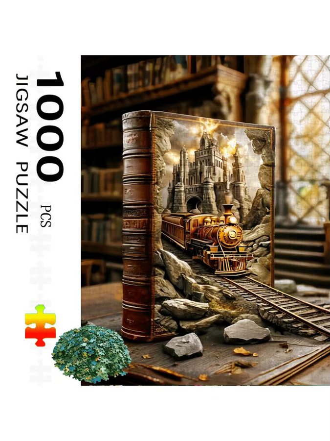 AZNM Buchzug-Puzzle, Vintage-Dampfzug, 1.000 Teile - Bild 6