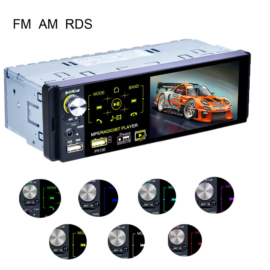 Podofo 1DIN Autoradio mit 4,1 Zoll kapazitivem Bildschirm, Bluetooth, FM/AM, USB und Fernbedienung in Schwarz - Bild 3
