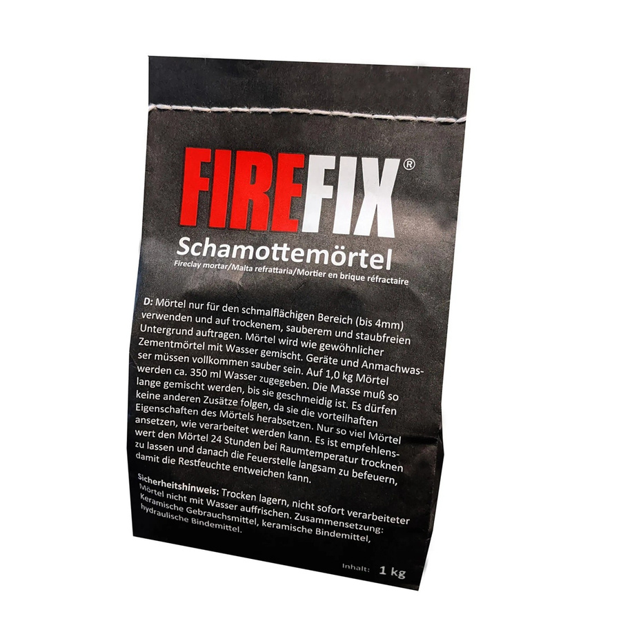 Firefix Schamottemörtel in Grau und Schwarz, 1 kg - Bild 2