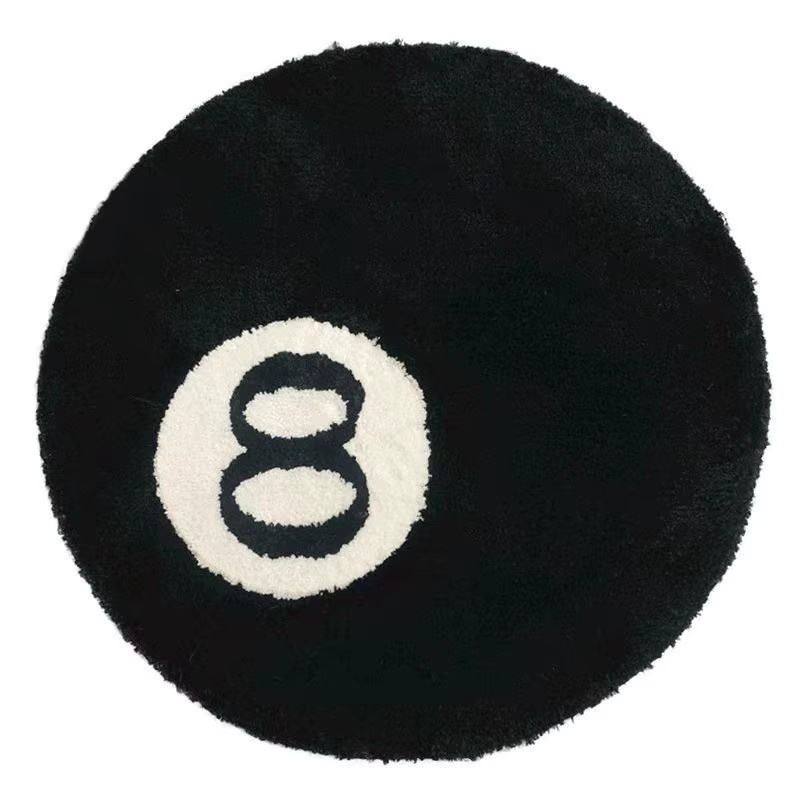 VIKAMA Rund Teppich Cartoon Design Schwarz, Anti-Rutsch und Schmutzabweisend für Wohnzimmer und Schlafzimmer, Durchmesser: 60 cm - Bild 5