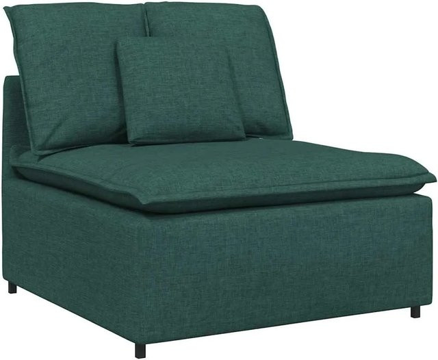 vidaXL Modulares Sofa Mittelmodul mit Kissen Dunkelgrün Breite: 100 cm - Bild 1