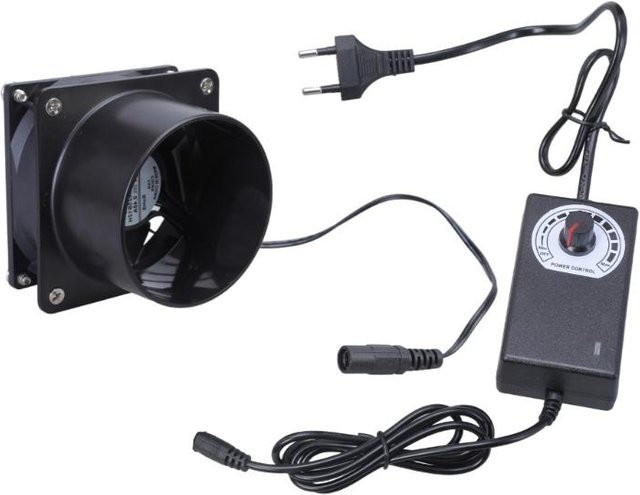 Xudikou Abluftventilator 80mm mit einstellbarer Geschwindigkeit in Schwarz - Bild 1